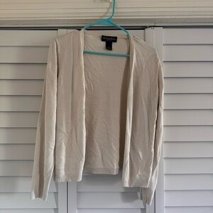 Brooks Brothers Silk Cream Open-Front Women's Cardigan